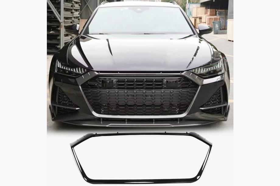 Audi A6 C8 2018–2025 Jäähdyttimen säleikön kehys (RS6, hiilikuitu) Image