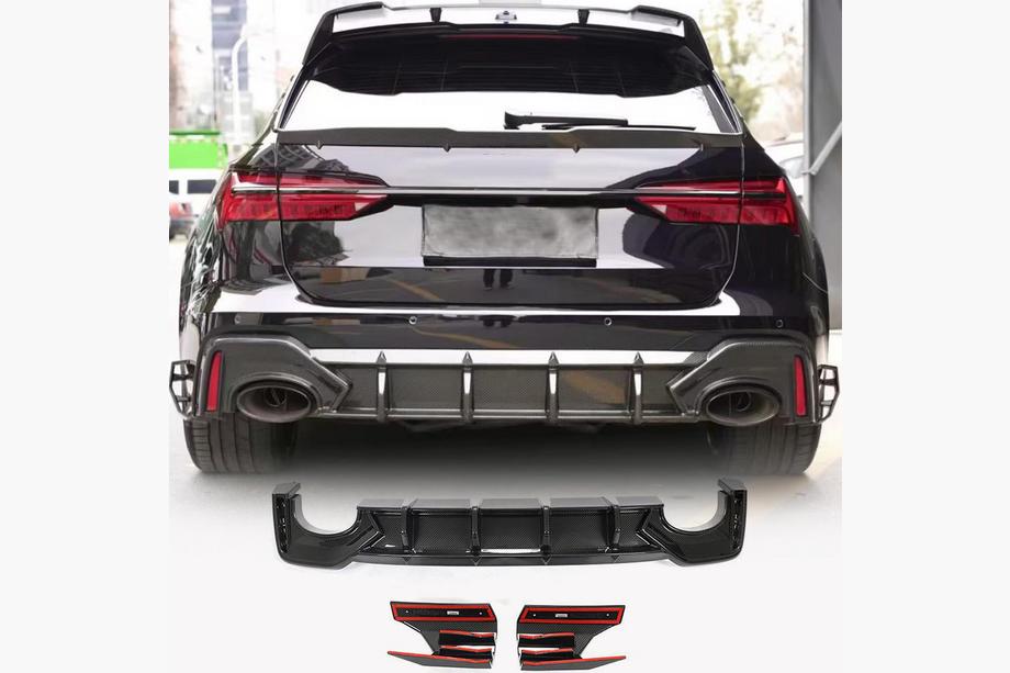 Audi A6 C8 2018–2025 Takapuskurin diffuusori (RS6:lle, hiilikuitu) Image