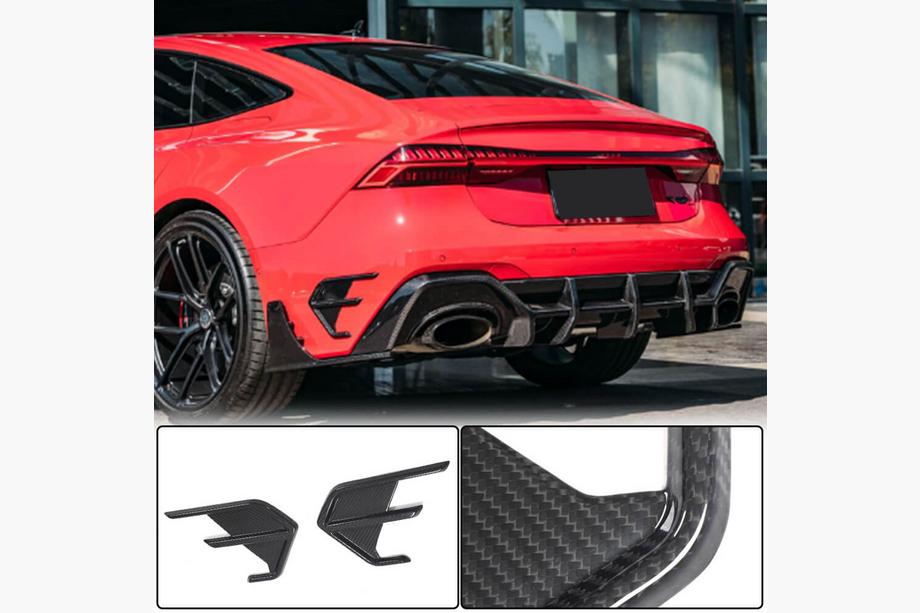 Audi A7 2018– Takapuskurin ilmanottoaukkojen peiteosat (RS7 2018-2022, dry carbon -hiilikuitu) Image