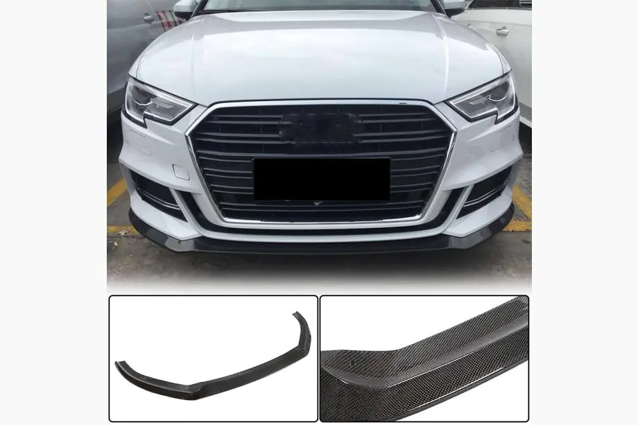 Audi A3 2012–2020 Etupuskurin lipspoileri Lip V5 (S-Line Sedan 2017-2020, hiilikuitu) Image