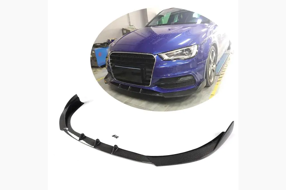Audi A3 2012–2020 Etupuskurin lippa Lip V1 (S-Line 2012-2016 HB, hiilikuitu) Image