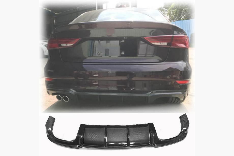 Audi A3 2012–2020 Takapuskurin diffuusori V4 (S-Line Sedan 2017-2020, hiilikuitu) Image
