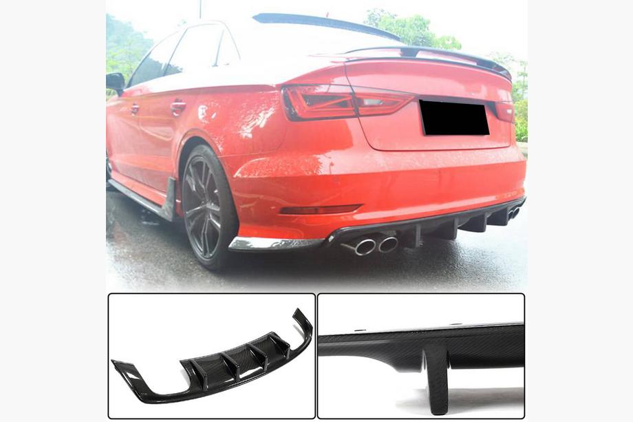 Audi A3 2012–2020 Takapuskurin diffuusori V3 (S-Line Sedan 2012-2016, hiilikuitu) Image