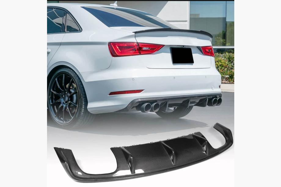 Audi A3 2012–2020 Takapuskurin diffuusori V2 (S-Line Sedan 2012-2016, hiilikuitu) Image