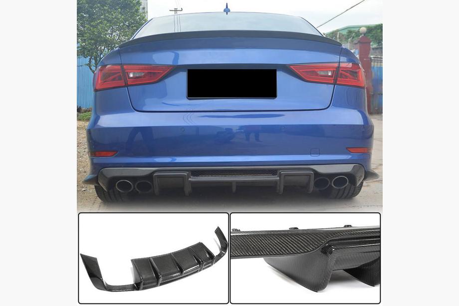 Audi A3 2012–2020 Takapuskurin diffuusori V1 (S-Line Sedan 2012-2016, hiilikuitu) Image