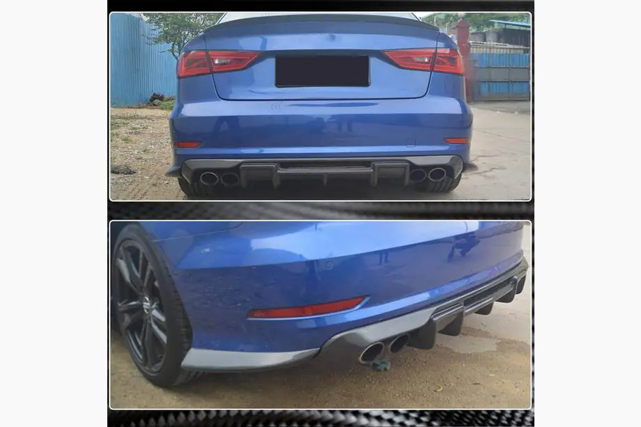 Audi A3 2012–2020 Takapuskurin flapsit Flap (S-Line Sedan 2012-2016, hiilikuitu) Kuva 3