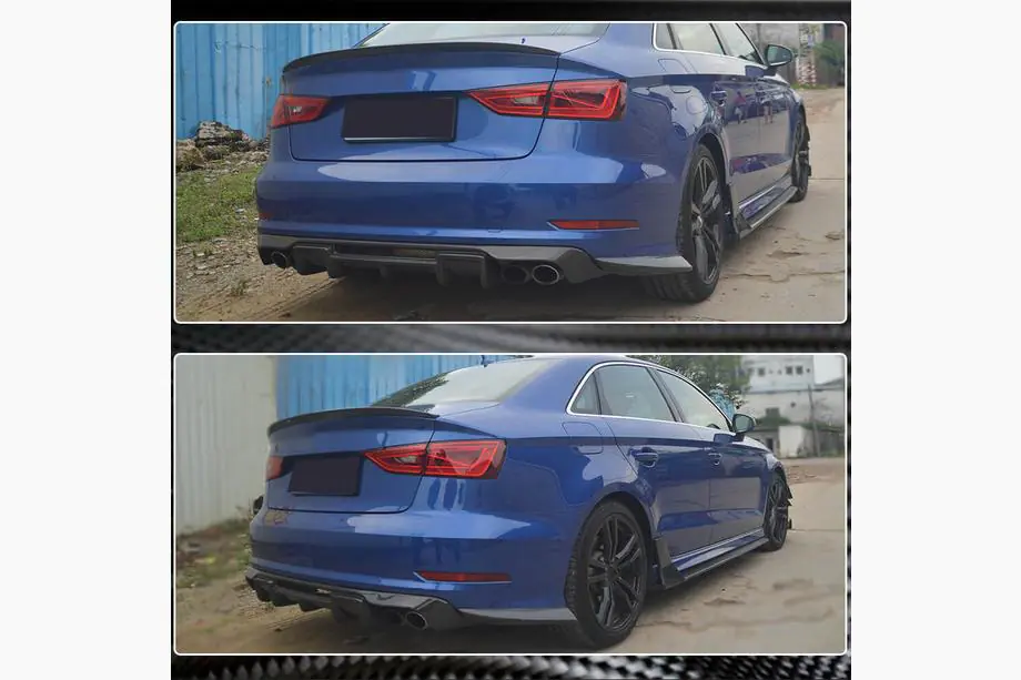 Audi A3 2012–2020 Takapuskurin flapsit Flap (S-Line Sedan 2012-2016, hiilikuitu) Kuva 4