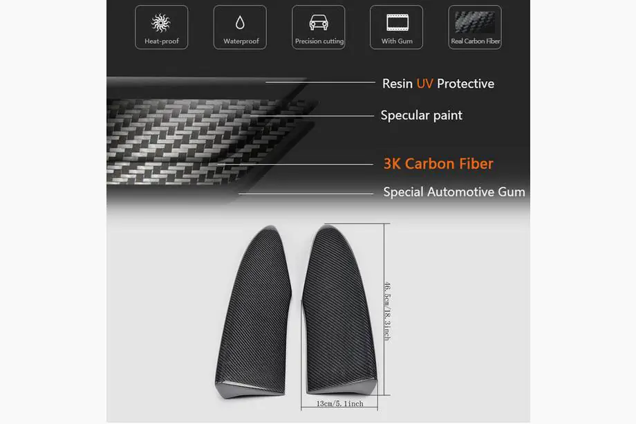 Audi A3 2012–2020 Takapuskurin flapsit Flap (S-Line Sedan 2012-2016, hiilikuitu) Kuva 5