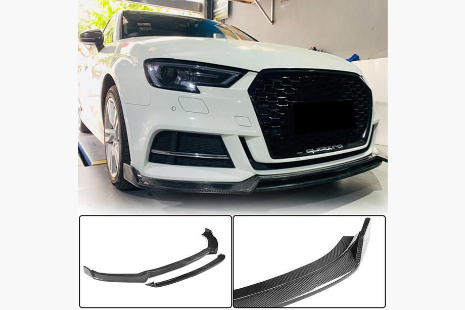 Audi A3 2012–2020 Etupuskurin lipa Lip V4 (S-Line Sedan 2017-2020, hiilikuitu) Image