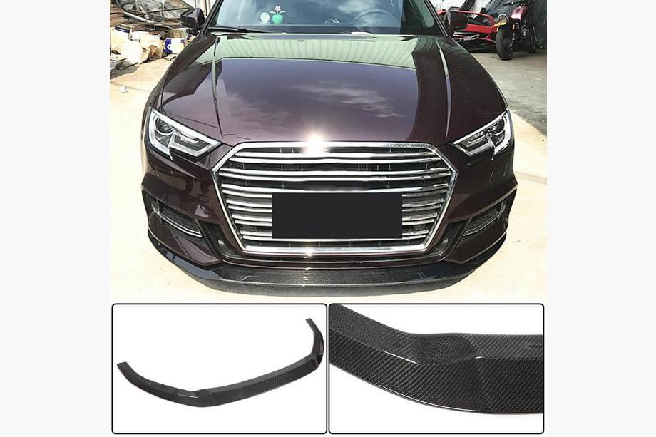 Audi A3 2012–2020 Etupuskurin lipa Lip V3 (S-Line Sedan 2017-2020, hiilikuitu) Image