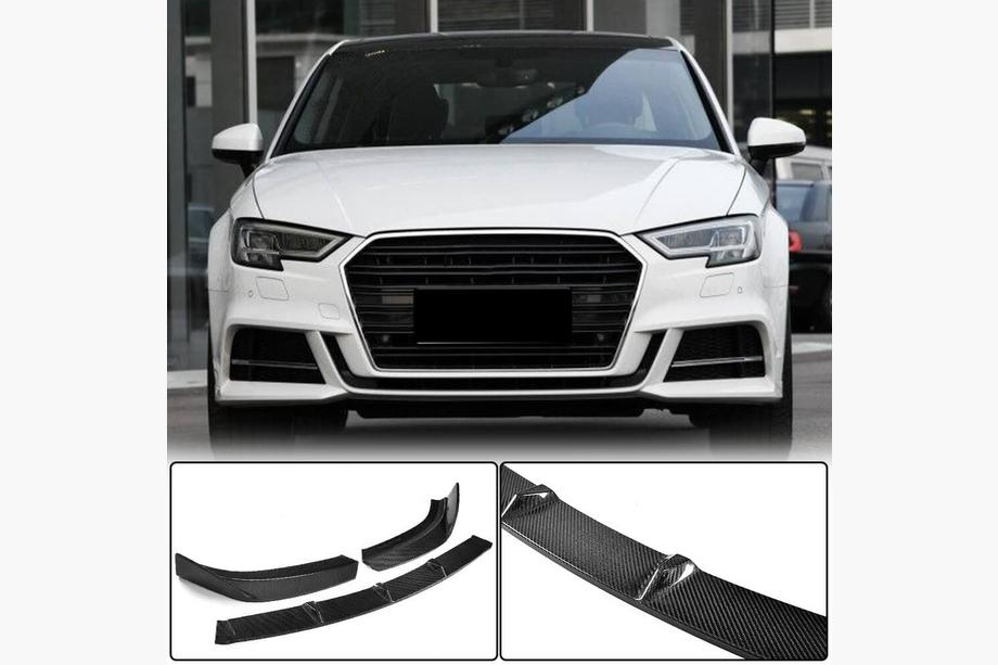 Audi A3 2012–2020 Etupuskurin lip-spoileri Lip V2 (S-Line Sedan 2017-2020, hiilikuitu) Image