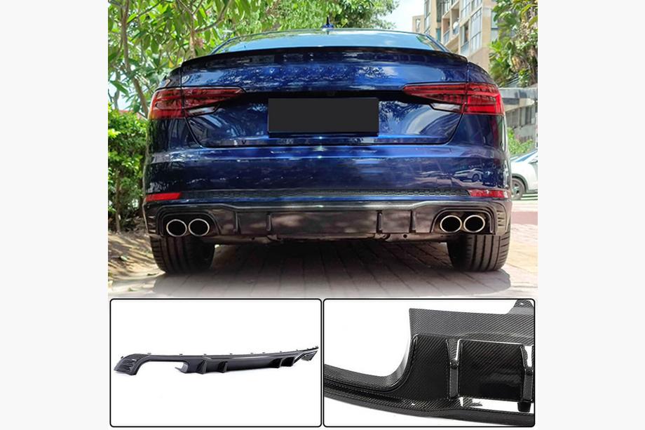 Audi A4 B9 2015–2024 Takapuskurin diffuusori V2 (S-Line Sedan 2015-2019, hiilikuitu) Image