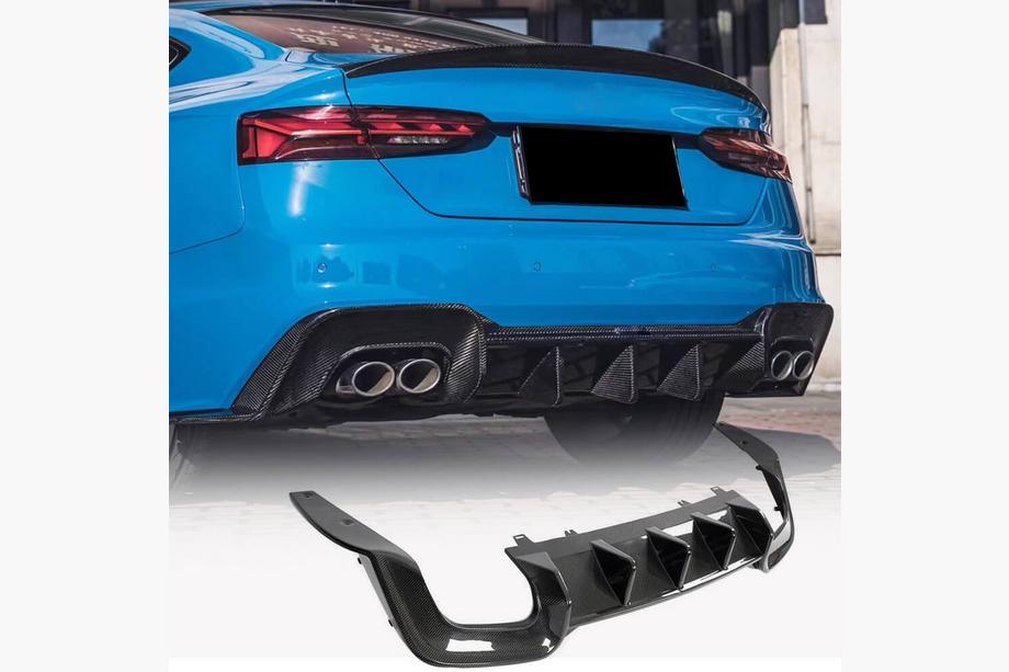 Audi A5 2016–2025 Takapuskurin diffuusori V2 (S-Line 2021-2025, hiilikuitu) Image