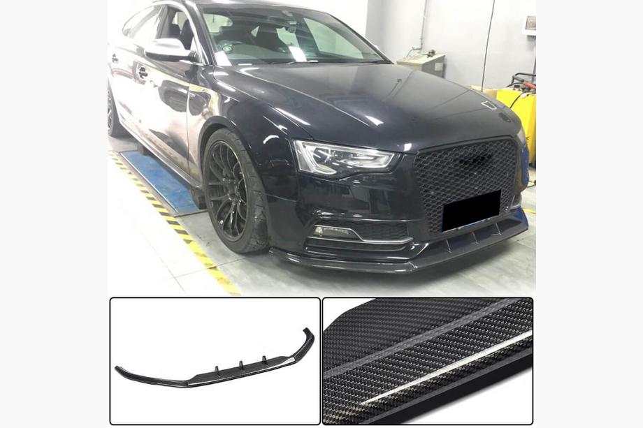 Audi A5 2007–2015 Etupuskurin lipa Lip V4 (S-Line 2012-2015, hiilikuitu) Image