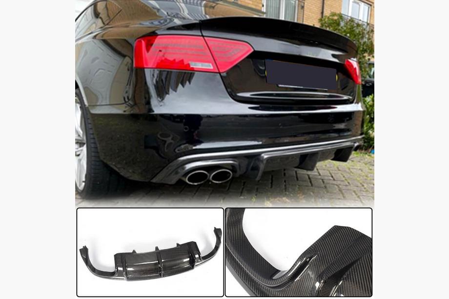 Audi A5 2007–2015 Takapuskurin diffuusori V3 (S-Line 2012-2015, hiilikuitu) Image