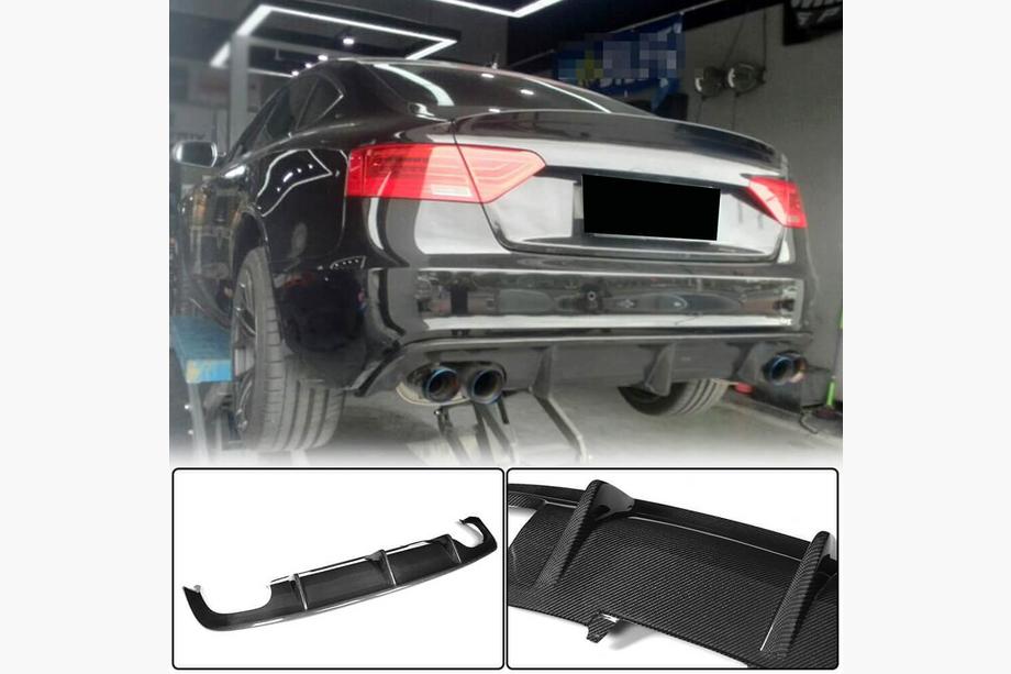 Audi A5 2007–2015 Takapuskurin diffuusori V1 (S-Line 2012-2015, hiilikuitu) Image