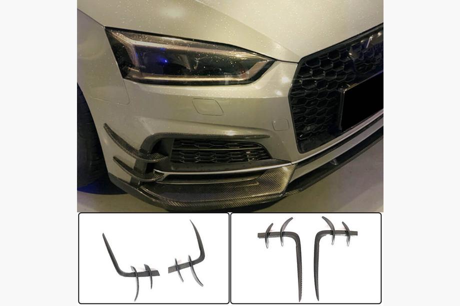 Audi A5 2016–2025 Etupuskurin lipa Flap V2 (S-Line 2016-2020, hiilikuitu) Image