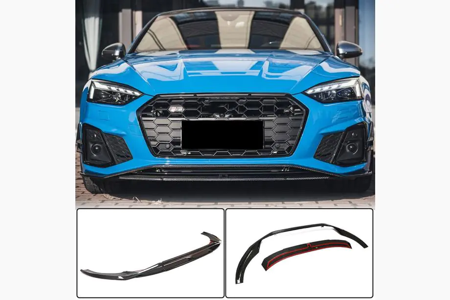 Audi A5 2016–2025 Etupuskurin lip-spoileri Lip V1 (S-Line 2021-2025, hiilikuitu) Image