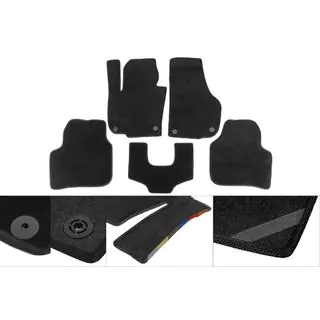 Premium-tekstiilimatot (mustat) 5 kpl, etu- ja takamatot (vakio, 2 liukuovea) kuva 1