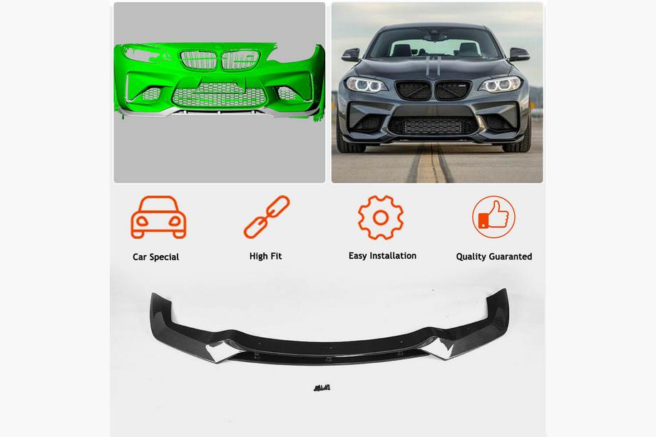 BMW 2-sarja F22/F23 2014–2021 Etupuskurin lip-spoileri Carbon V6 (F87) Kuva 3