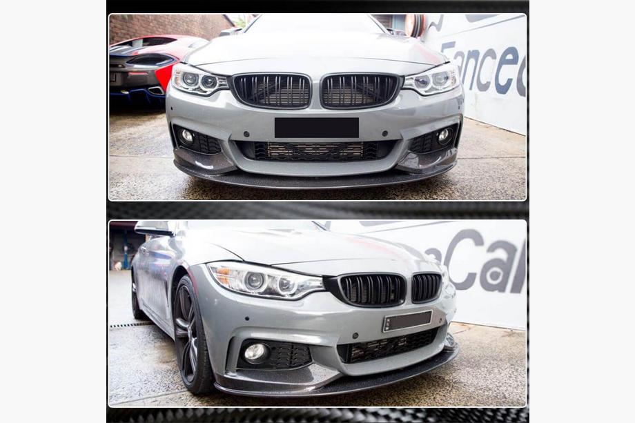 BMW 4-sarja F32/F33/F36 2012–2020 Etupuskurin lip spoilari V3 (M-Sport, hiilikuitu) Kuva 4