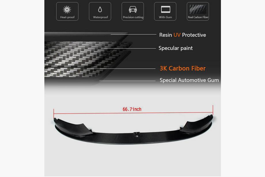 BMW 4-sarja F32/F33/F36 2012–2020 Etupuskurin lip spoilari V3 (M-Sport, hiilikuitu) Kuva 5