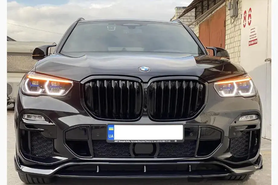 BMW X5 G05 2019–2026 Paradigm V-3 etupuskurin lip-spoileri (2018-2022, kiiltävän musta) Image