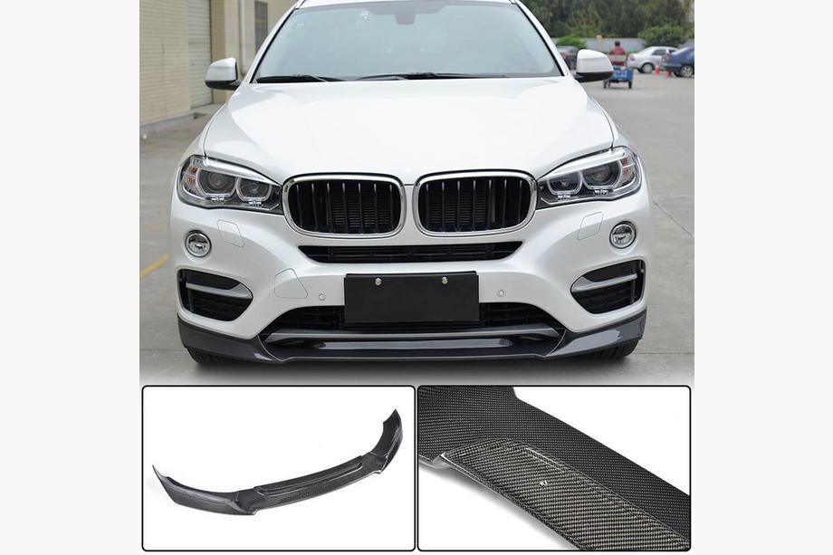 BMW X6 F16 2014–2019 Etuhelman etupuskurilippa Lip V1 (Base, Carbon) Image