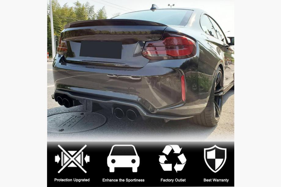 BMW 2-sarja F22/F23 2014–2021 V7 takapuskurin diffuusori (F87 M2/M2C, hiilikuitu) Kuva 2