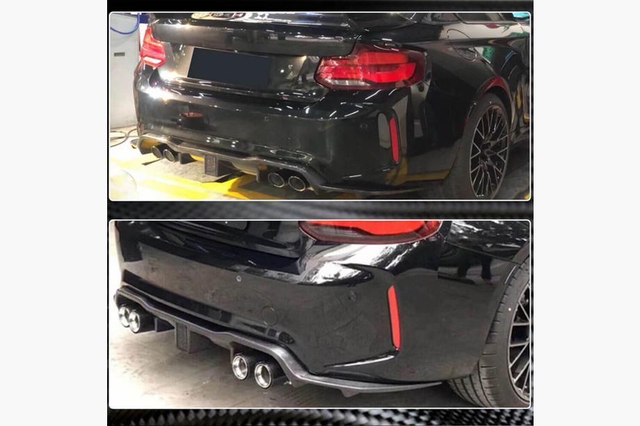 BMW 2-sarja F22/F23 2014–2021 V7 takapuskurin diffuusori (F87 M2/M2C, hiilikuitu) Kuva 3