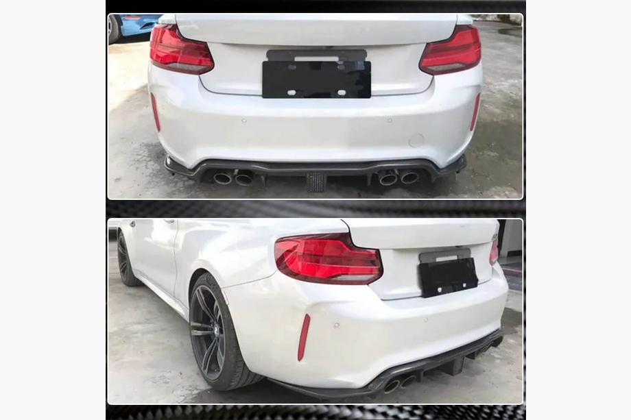BMW 2-sarja F22/F23 2014–2021 V7 takapuskurin diffuusori (F87 M2/M2C, hiilikuitu) Kuva 4