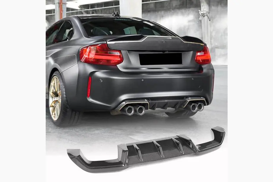 BMW 2-sarja F22/F23 2014–2021 Takapuskurin diffuusori V5 (F87 M2/M2C, hiilikuitu) Kuva 1