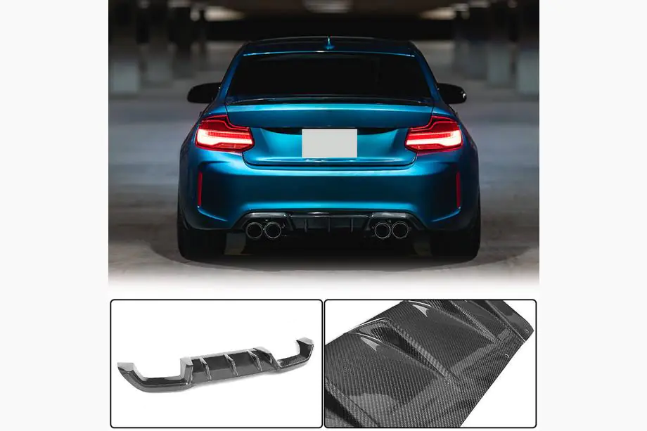 BMW 2-sarja F22/F23 2014–2021 Takapuskurin diffuusori V5 (F87 M2/M2C, hiilikuitu) Kuva 2