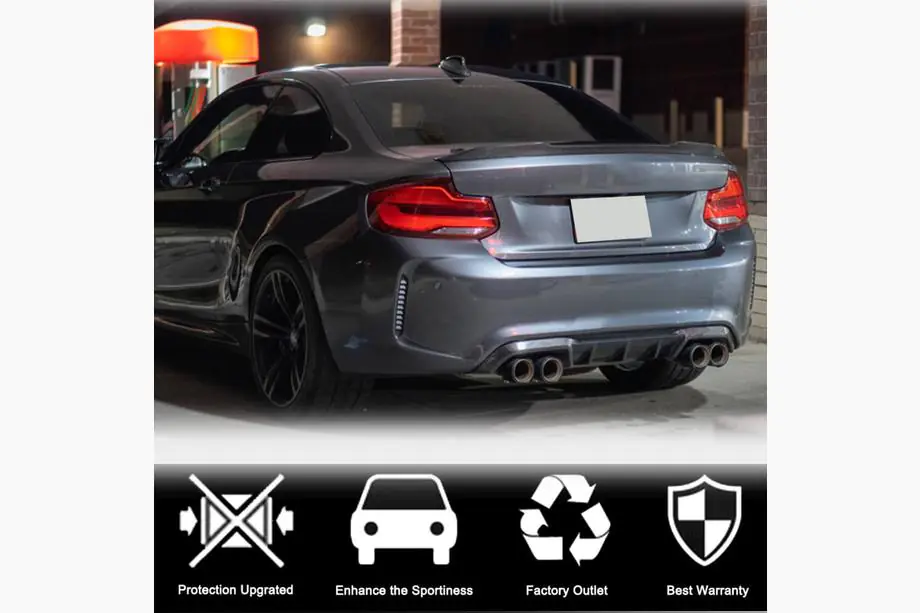 BMW 2-sarja F22/F23 2014–2021 Takapuskurin diffuusori V5 (F87 M2/M2C, hiilikuitu) Kuva 4