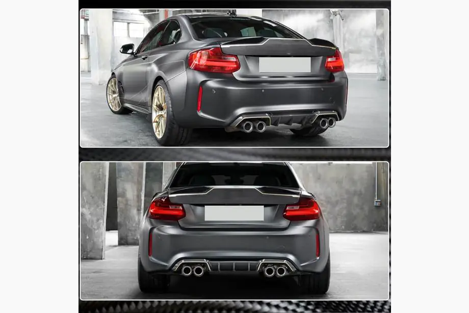 BMW 2-sarja F22/F23 2014–2021 Takapuskurin diffuusori V5 (F87 M2/M2C, hiilikuitu) Kuva 5