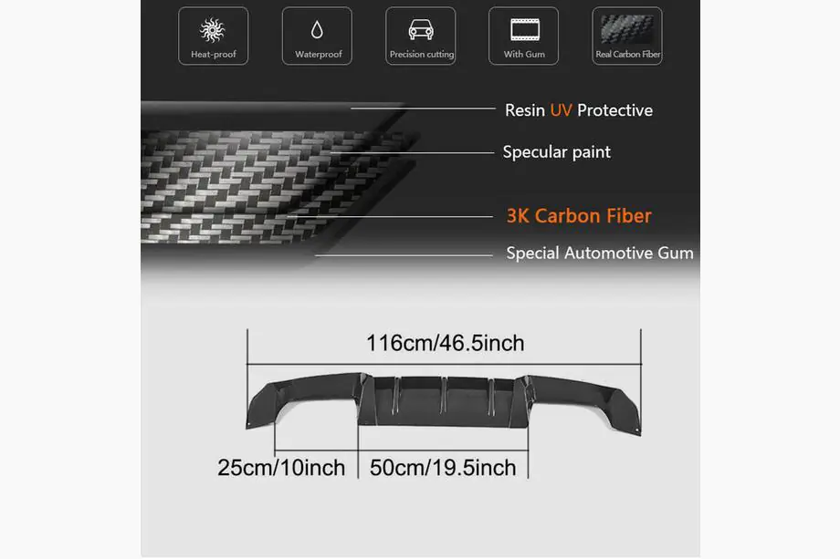 BMW 2-sarja F22/F23 2014–2021 Takapuskurin diffuusori V5 (F87 M2/M2C, hiilikuitu) Kuva 7