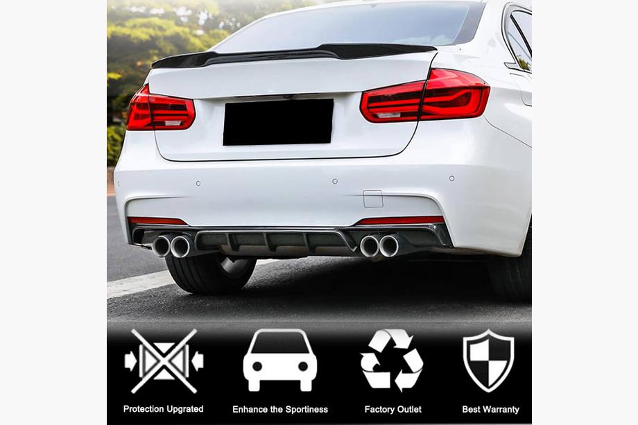 BMW 3-sarja F30/F31 2012–2019 V4 takapuskurin diffuusori (F30 M-Sport, hiilikuitu) Kuva 3