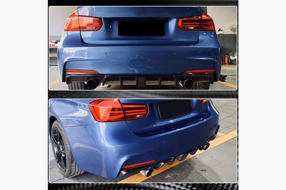 BMW 3-sarja F30/F31 2012–2019 Takapuskurin diffuusori V2 (F30 M-Sport, hiilikuitu) Kuva 11