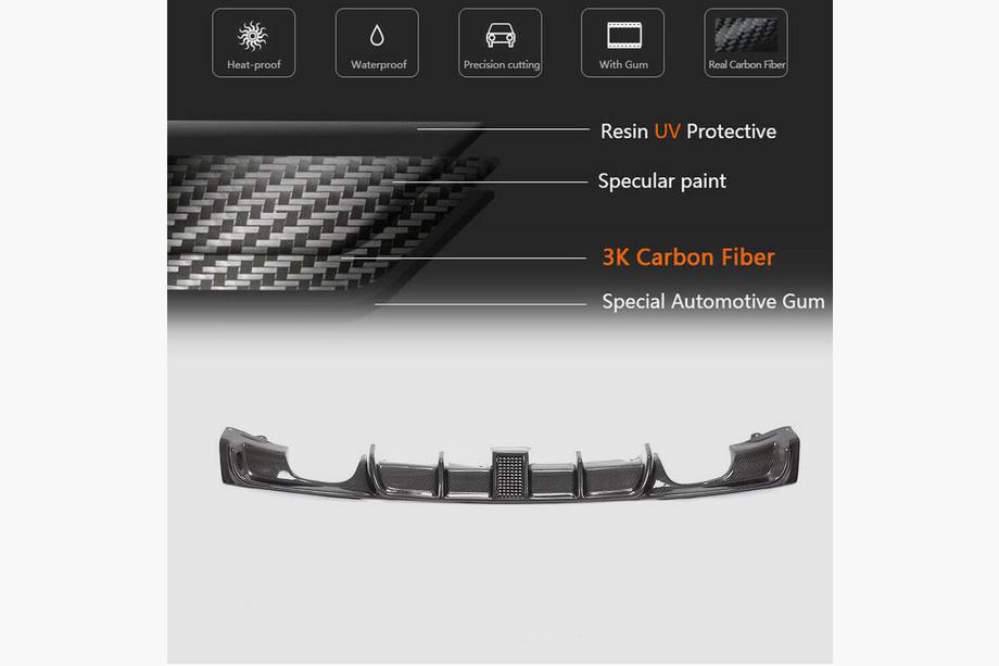 BMW 3-sarja F30/F31 2012–2019 Takapuskurin diffuusori V2 (F30 M-Sport, hiilikuitu) Kuva 13