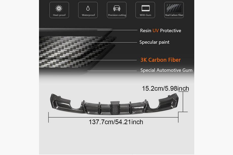 BMW 3-sarja F30/F31 2012–2019 Takapuskurin diffuusori V2 (F30 M-Sport, hiilikuitu) Kuva 15