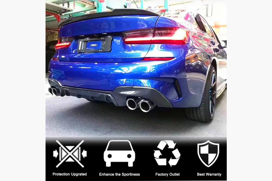 BMW 3-sarja G20/G21 2018– V4 takapuskurin diffuusori (M-Sport 2018-2022, hiilikuitu) Kuva 2