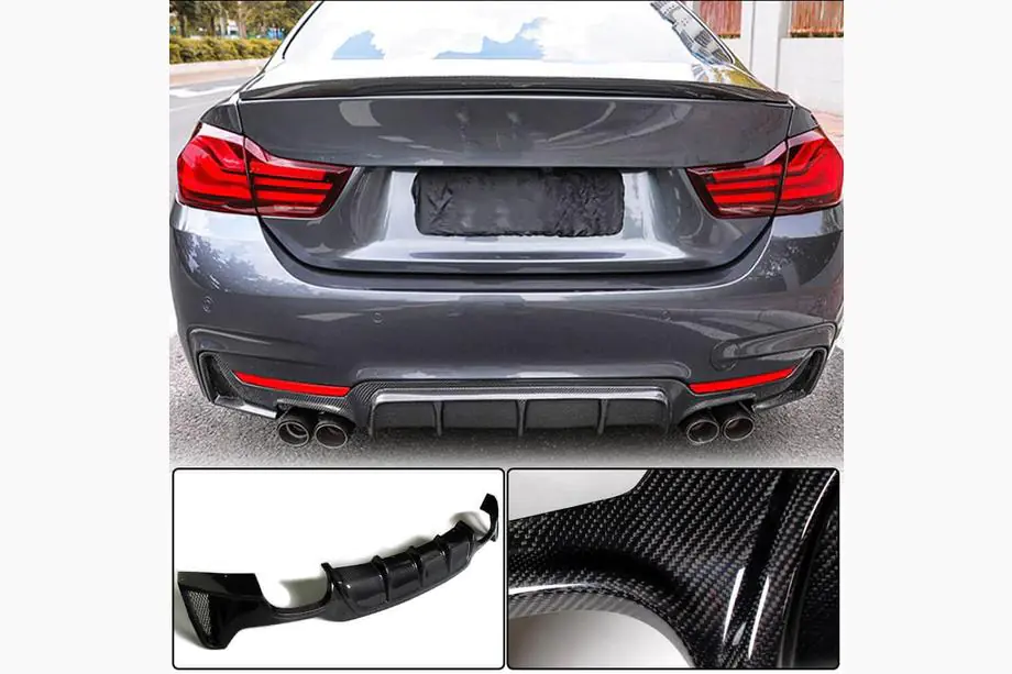 BMW 4-sarja F32/F33/F36 2012–2020 Takapuskurin diffuusori V1 (M-Sport, hiilikuitu) Image