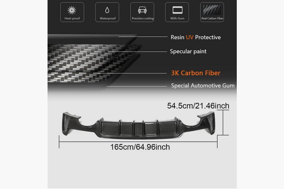 BMW 4-sarja F32/F33/F36 2012–2020 Takapuskurin diffuusori V7 (M-Sport, hiilikuitu) Kuva 4