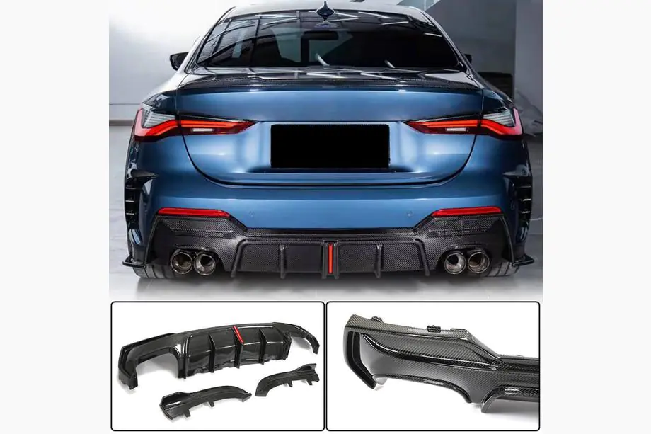 BMW 4-sarja G22/23/26 2020– Takapuskurin diffuusori V3 (G22/G23 M-Sport, hiilikuitu) Image