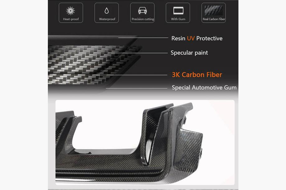 BMW 4-sarja G22/23/26 2020– Takapuskurin diffuusori V5 (G82/G83, hiilikuitu) Kuva 4