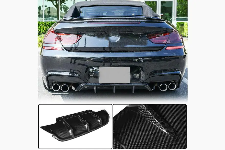 BMW 6-sarja F12/F13/F06 2011–2018 Takapuskurin diffuusori V2 (M6:lle, hiilikuitu) Image