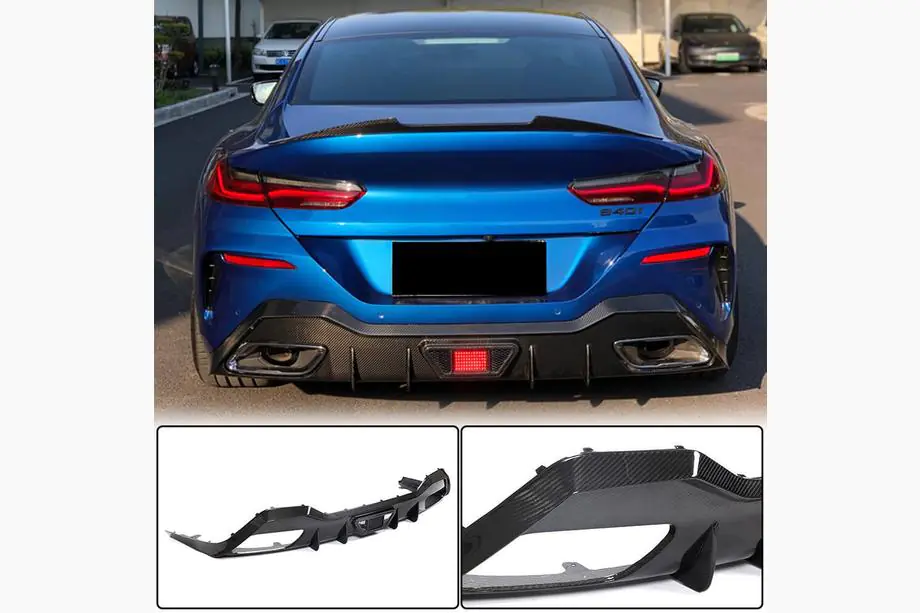 BMW 8-sarja G14/G15/G16 2018– Takapuskurin diffuusori V1 (G16 M-Sport, hiilikuitu) Image