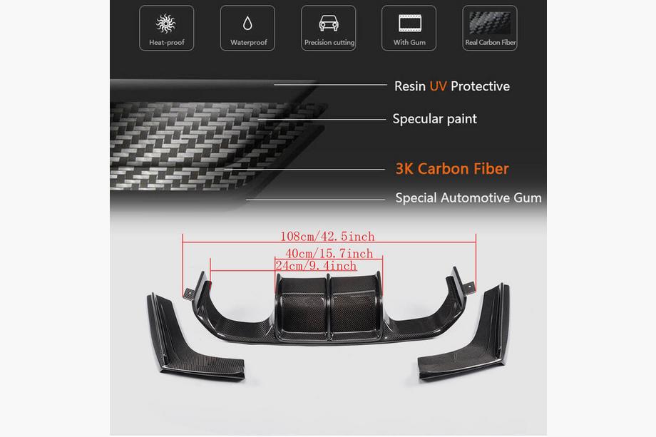 BMW 3-sarja F30/F31 2012–2019 Takapuskurin diffuusori V6 (F80, hiilikuitu) Kuva 6