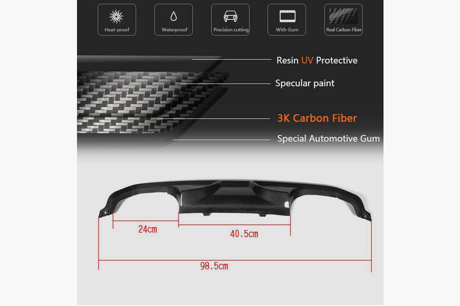 BMW 4-sarja F32/F33/F36 2012–2020 Takapuskurin diffuusori V7 (F82/F83, hiilikuitu) Kuva 5