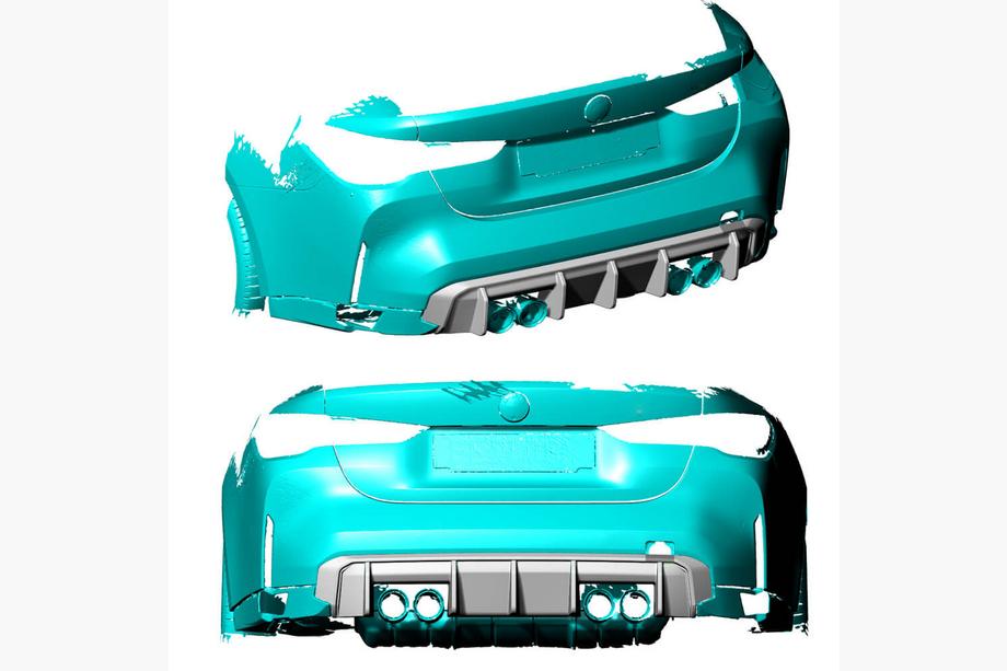 BMW 4-sarja G22/23/26 2020– Takapuskurin diffuusori V1 (G82/G83, hiilikuitu) Kuva 2
